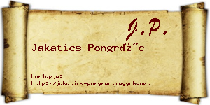 Jakatics Pongrác névjegykártya